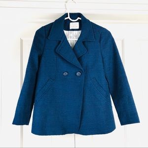 Zara Girl’s blue peacoat jacket 14